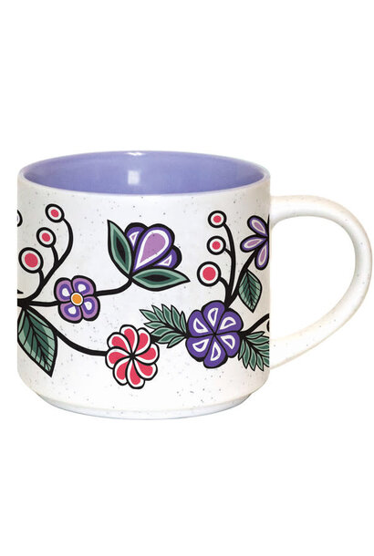 16 oz  Ceramic Mug Ojibwe Florals by Storm Angeconeb