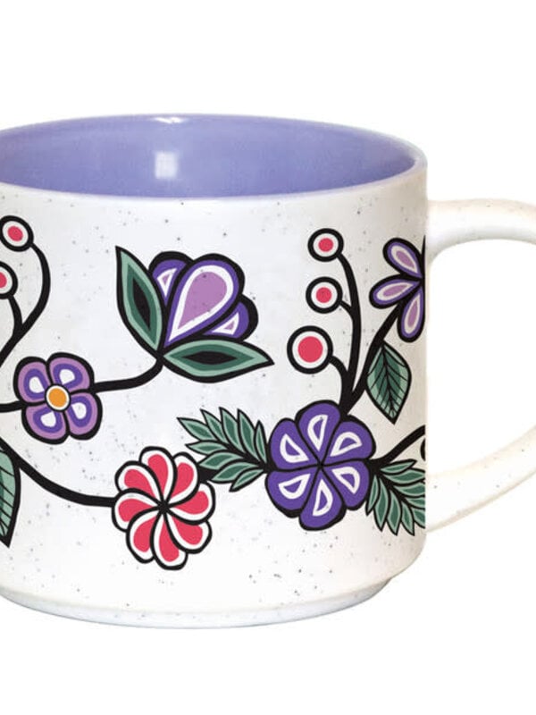 16 oz  Ceramic Mug Ojibwe Florals by Storm Angeconeb