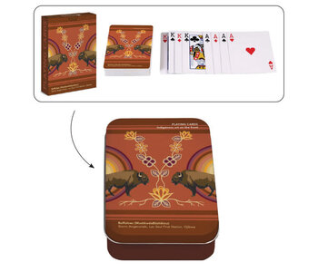 Playing Cards in Tin Buffaloes   By Storm Angeconeb