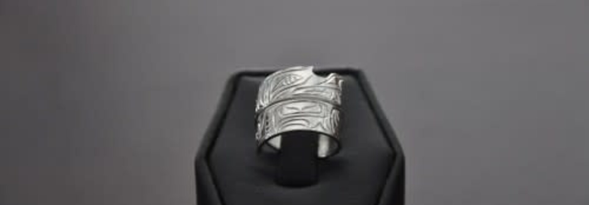 Hand Crafted Silver Wrap Ring - Wolf by Silver Eagles NC Indian Art