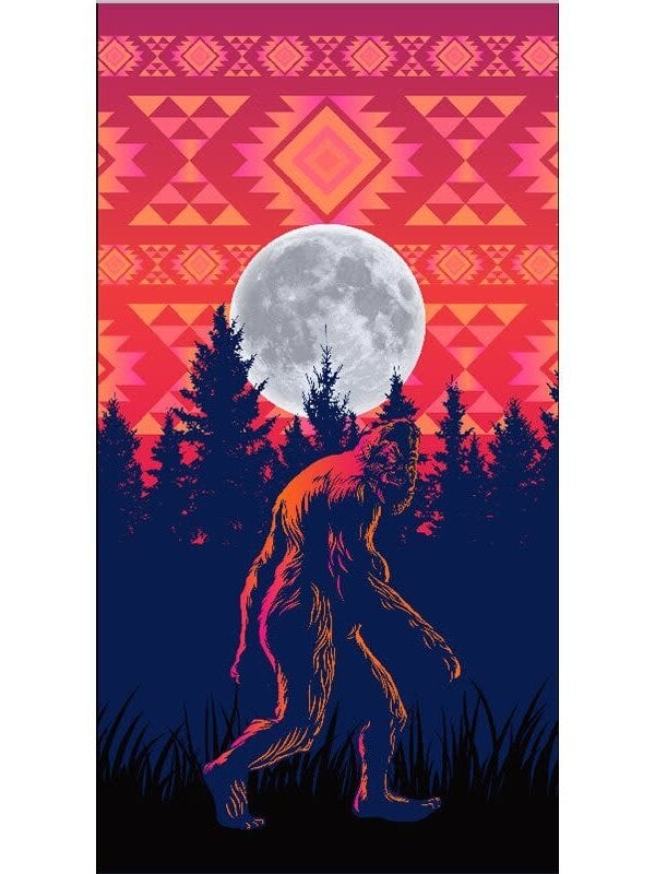 Sasquatch Oversized Beach towel ( Generic Design )Pink/Purple