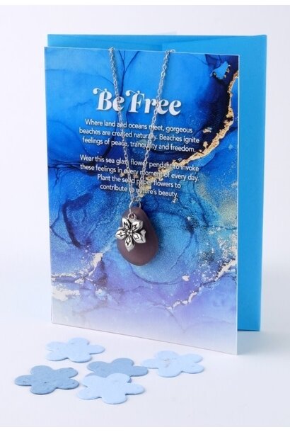 "Be Free Berry" Sea glass necklace