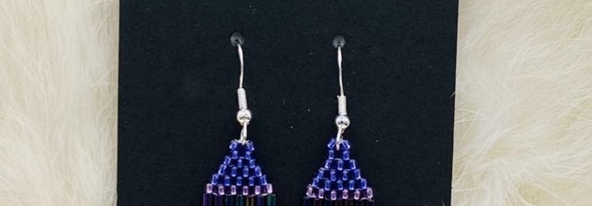 Beaded Earrings by Little Spark Cree-ations / Small - Purple