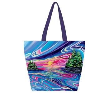 Large Canvas Tote  Reflect & Grow with Love By Shawna Boulette Grapetine