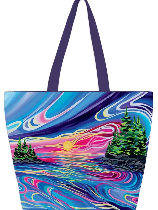 Large Canvas Tote  Reflect & Grow with Love By Shawna Boulette Grapetine