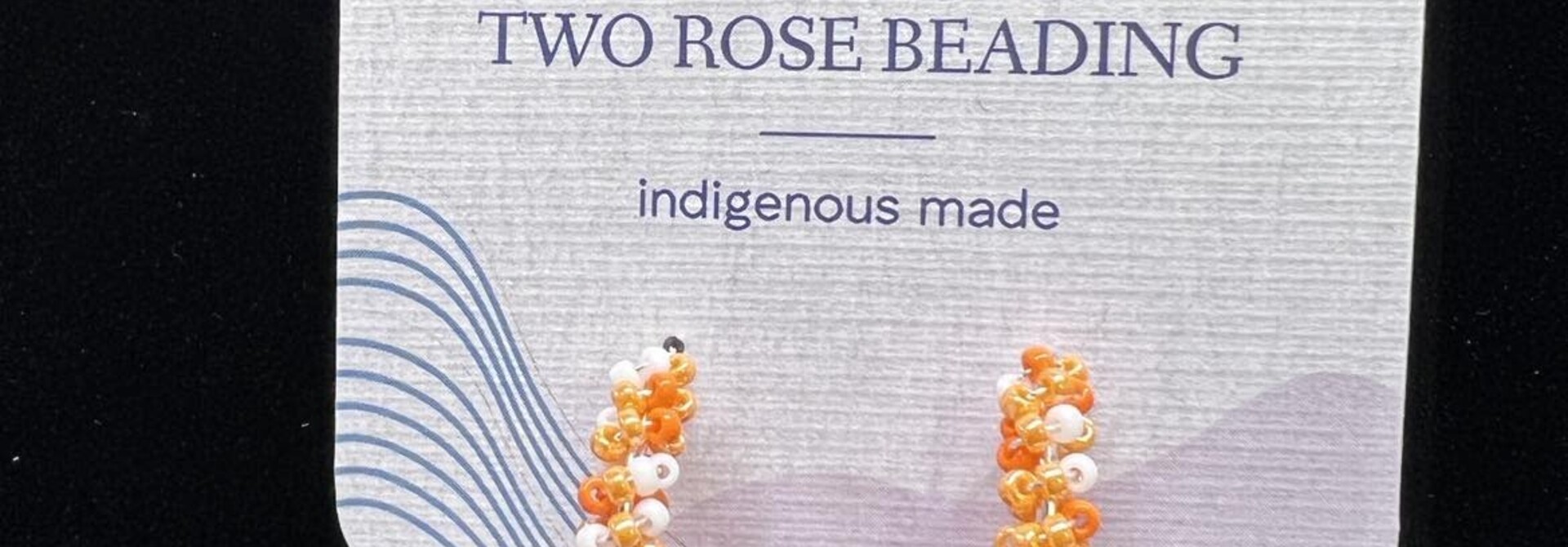 1" Beaded Hoop Earrings orange multi by Jenn Carman