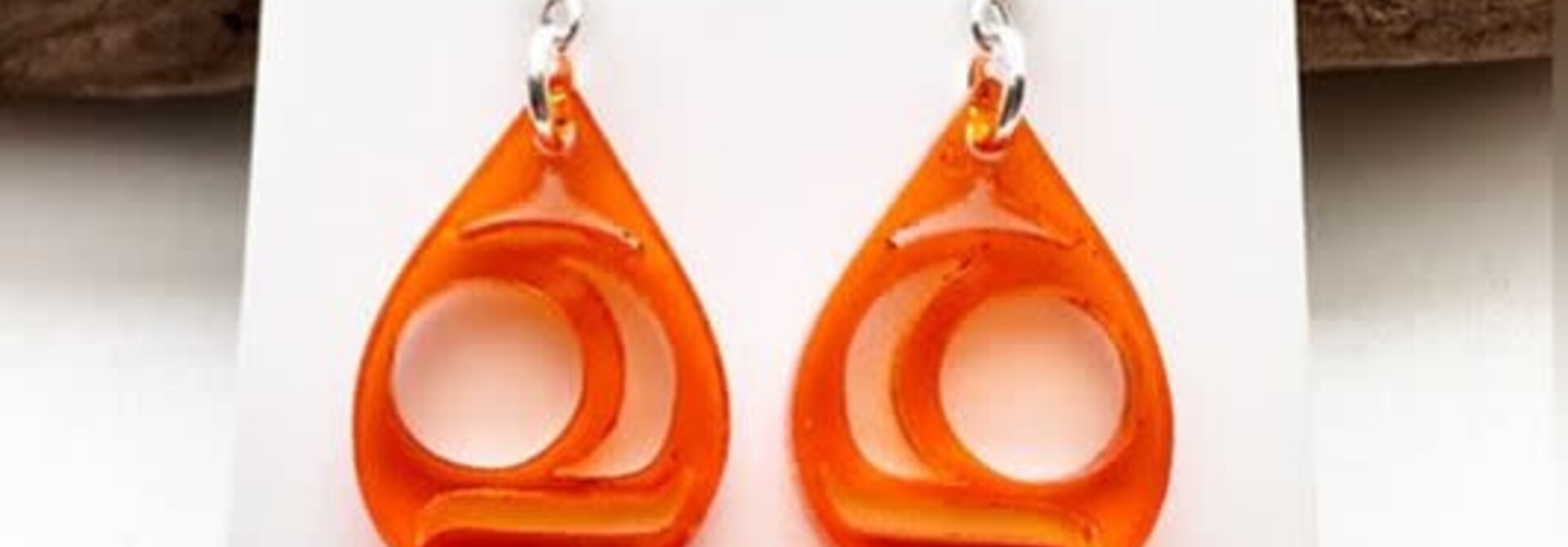 Orange Mini Salmonegg Drop Earrings by Jada