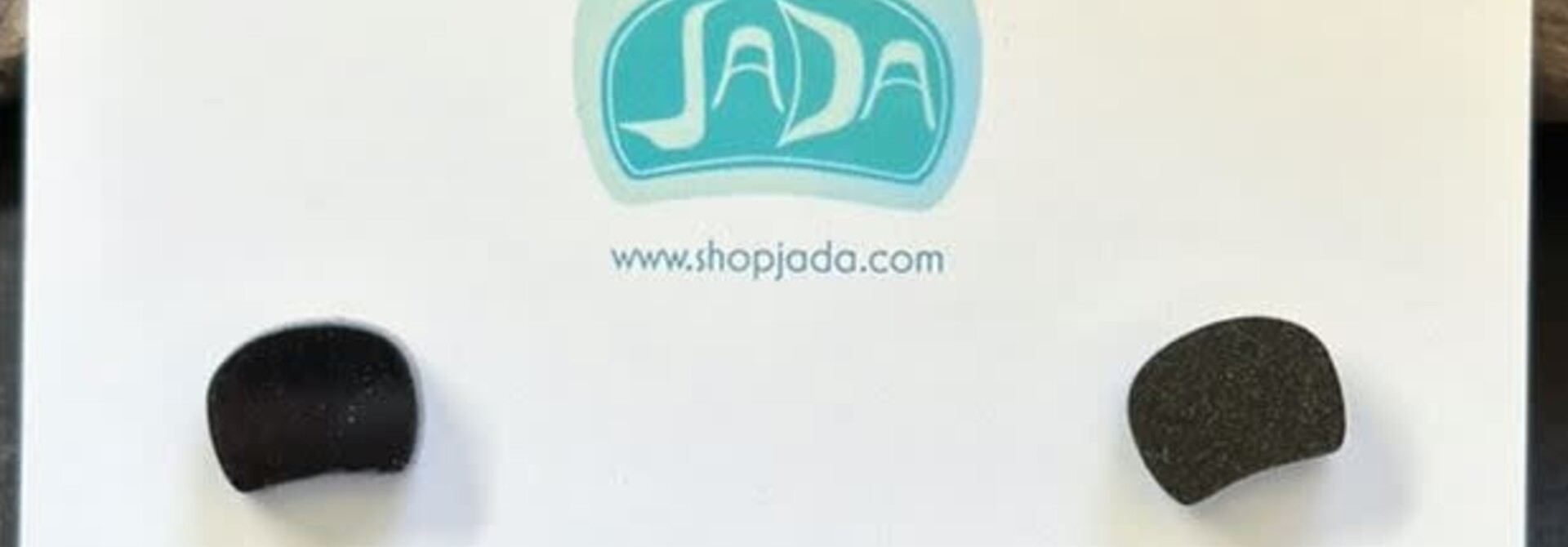Black Mini Ovoid Stud Earrings by Jada