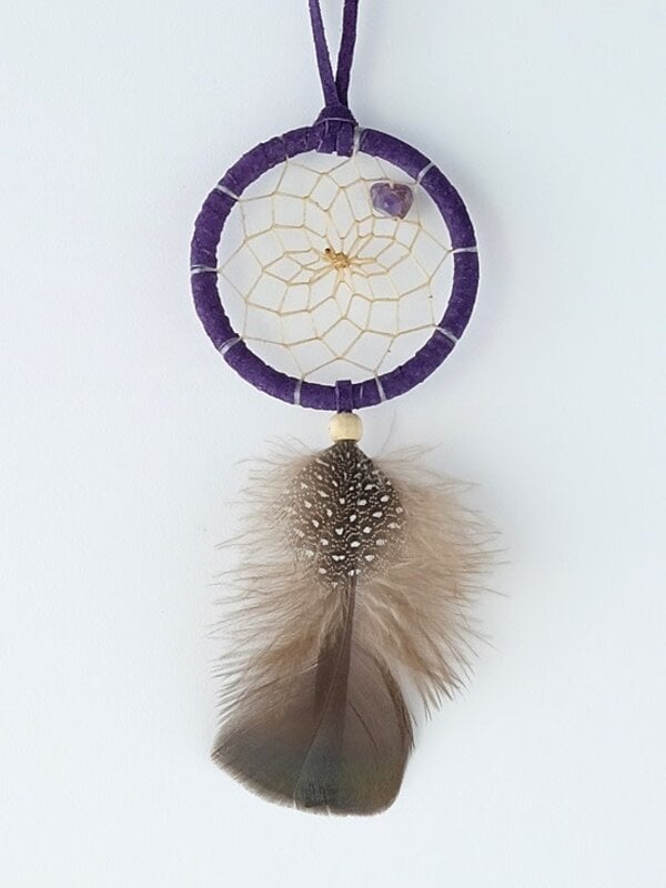 2" Birthstone Dream Catcher - February - Amethyst - Intuition