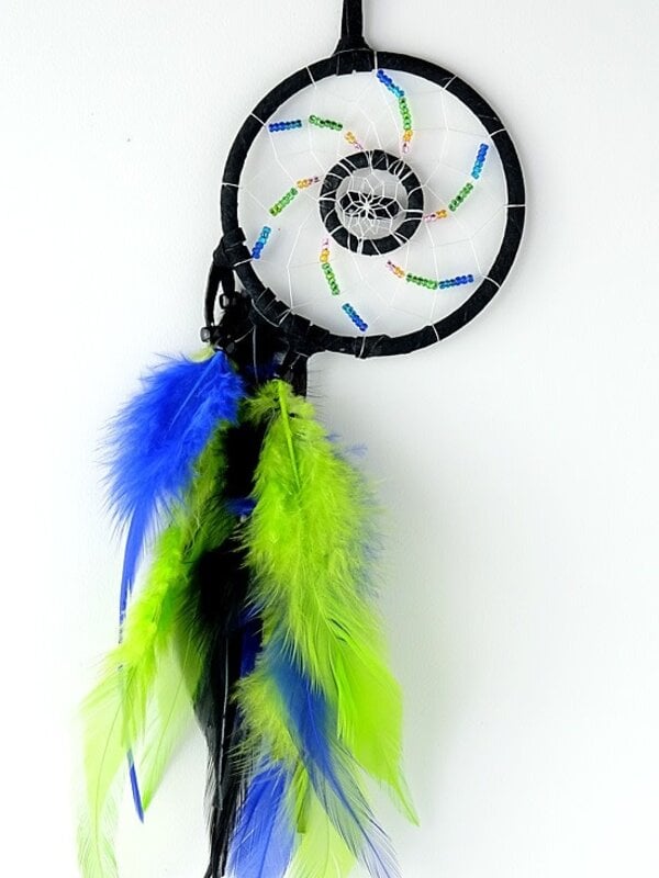 3" black & green double Dream Catcher