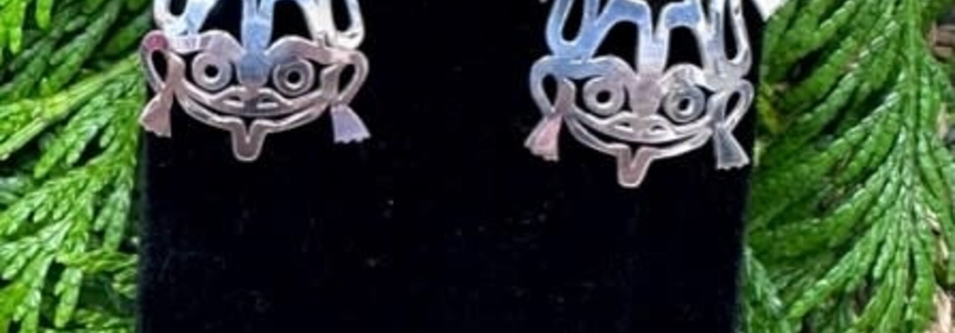 Hand Crafted Silver Frog Earrings by Mia Hunt