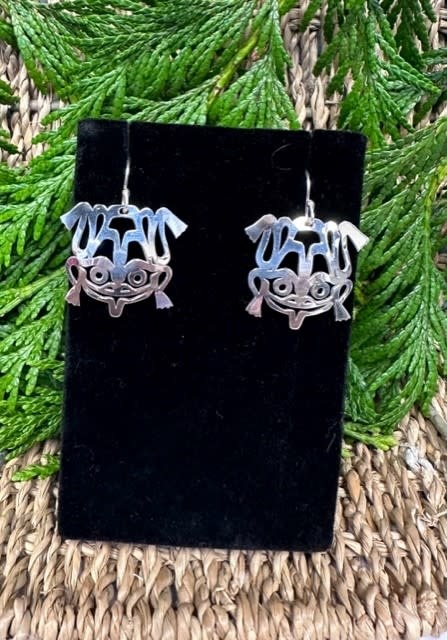Hand Crafted Silver Frog Earrings by Mia Hunt-1