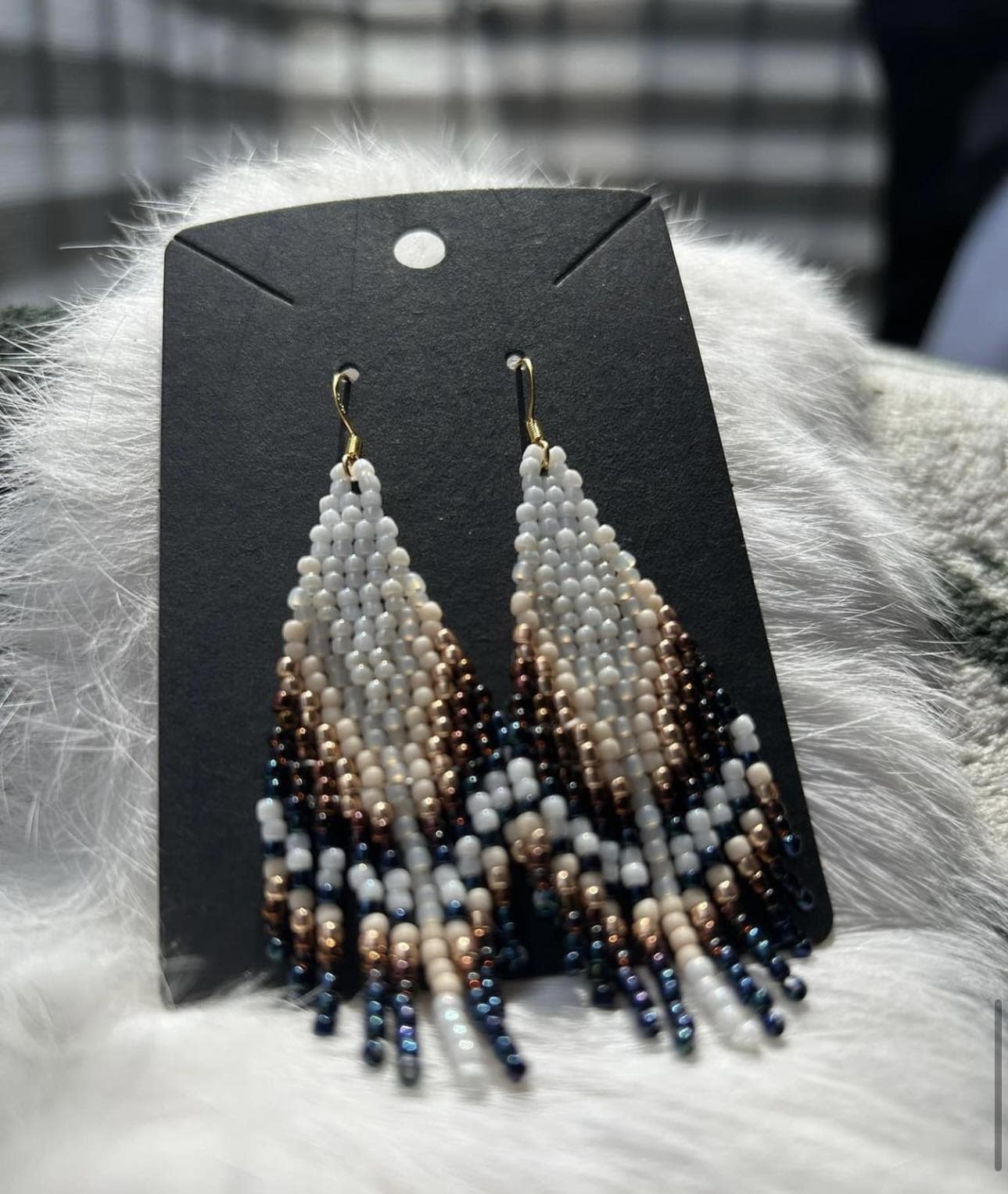 Large Beaded Earrings by Little Spark Cree. ations-1