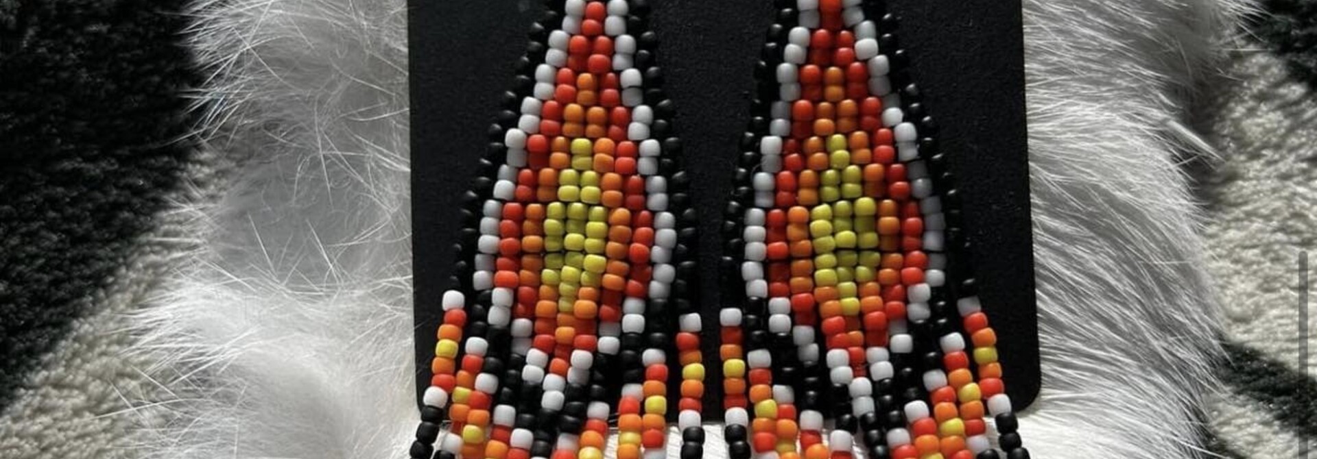 Large Beaded Earrings by Little Spark Cree. ations