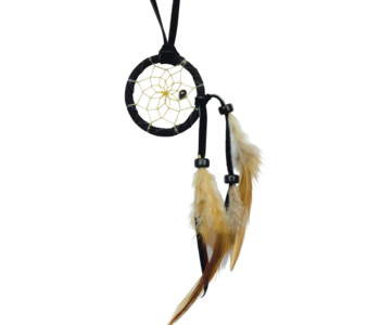 1.5" Black Dream Catcher detailed with a semi-precious stone