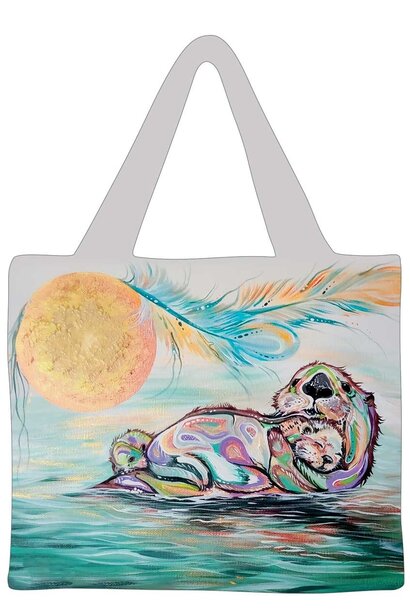 Reusable shopping bag Otter Family  by Carla Joseph
