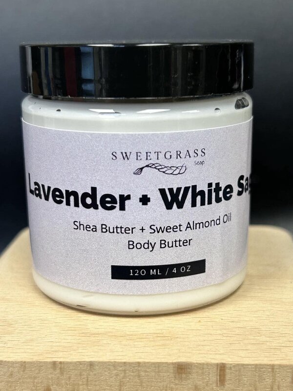 Lavender & White Sage Body Butter by Sweetgrass Soap