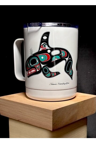 Insulated Metal Mug - Killer Whale by Israel Shotridge