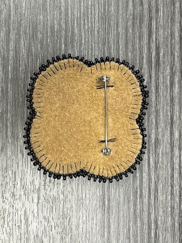 Beaded Poppy with Abalone 1 by Sheena James