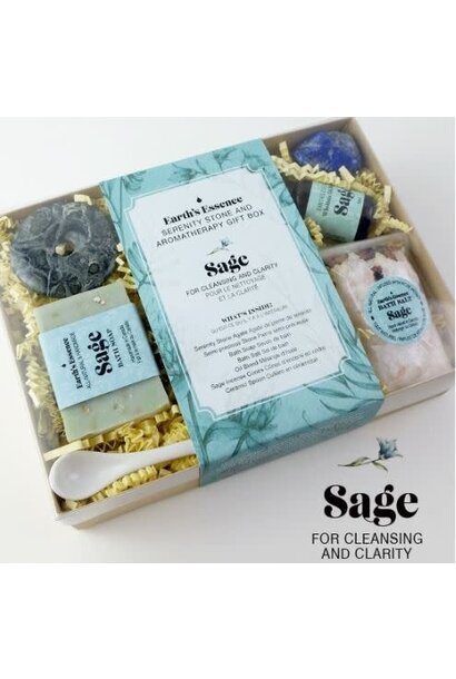 Serenity Stone & Aromatherapy Gift Box - Sage