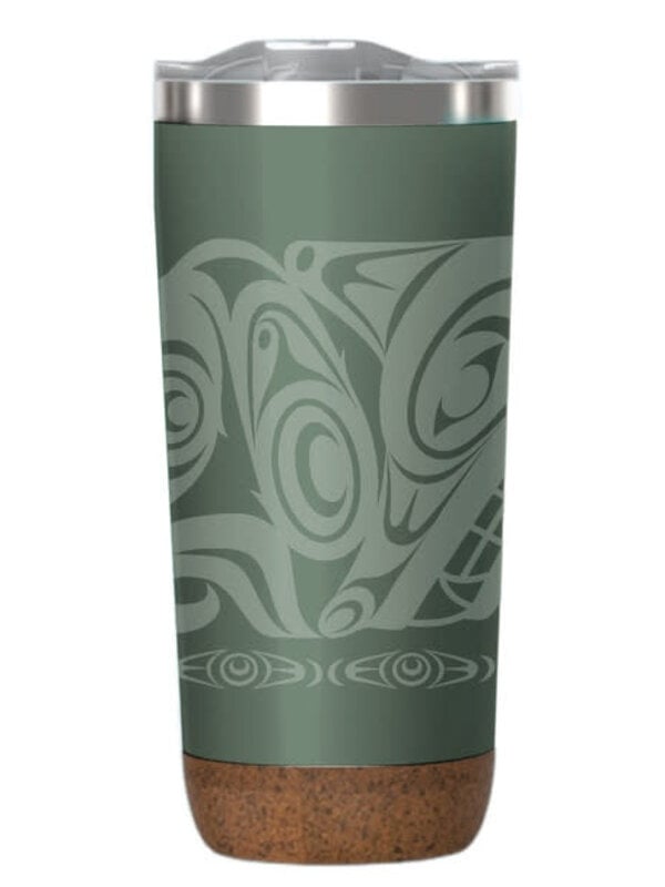 20oz Cork Base Travel Mug Urban Wolf by Johnny MaynardJr.