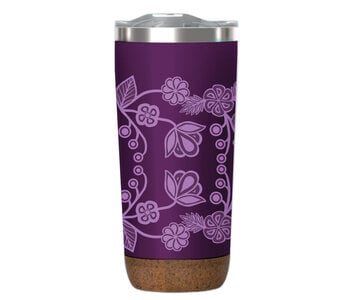 20oz Cork Base Travel Mug Ojibway Florals by Storm Angeconeb