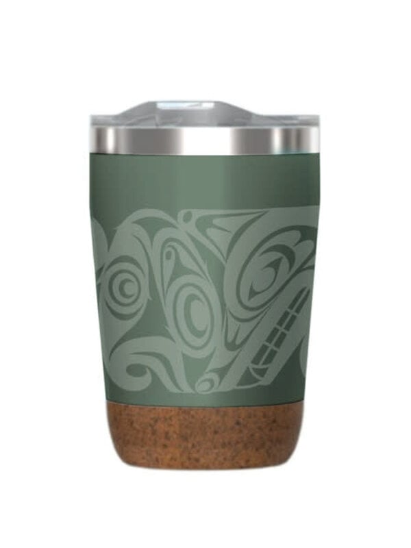 12oz Cork Base Travel Mug Urban Wolf by Maynard Johnny Jr