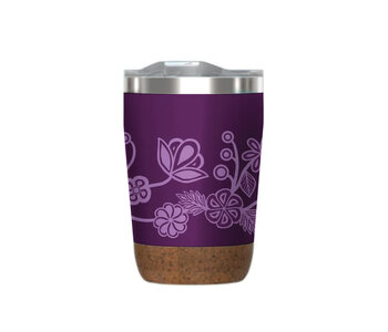 12oz Cork Base Travel Mug Ojibway Florals by Storm Angeconeb