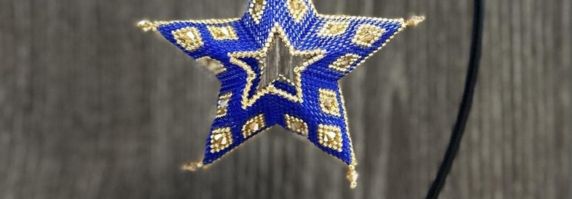 Hand Beaded 3D Star Ornament by Danelle Bibles