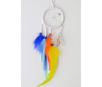 2" Rainbow Magical Dream Catcher detailed with quartz crystal.