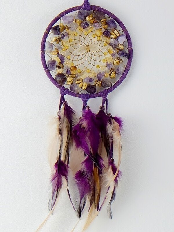 4" Purple Vision Seeker Cluster Dream Catcher.