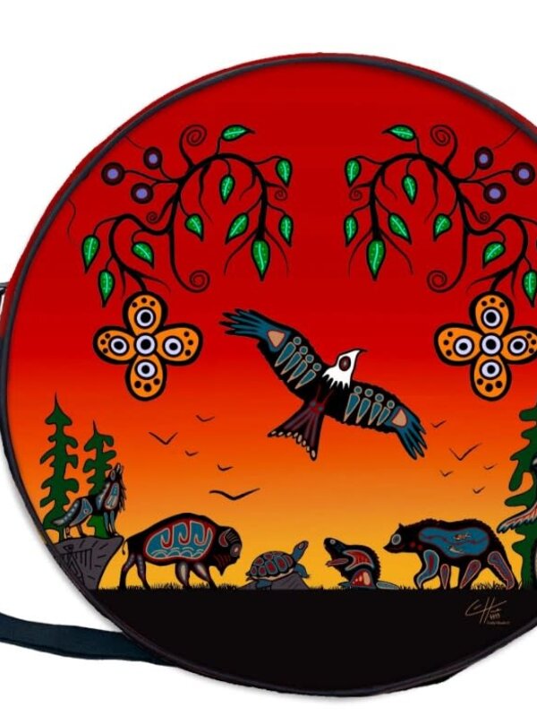 17" drum bag Seven Grandfather Teachings by Cody Houle