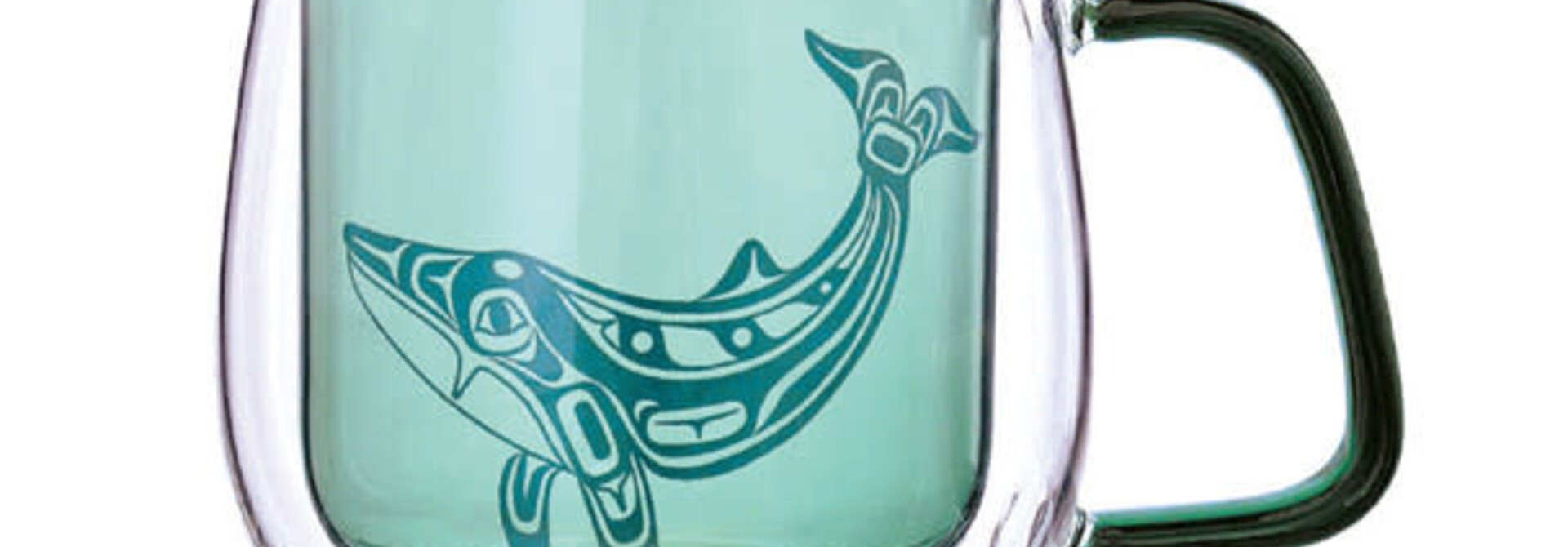 Double Walled Coloured Glass Mug - Humpback Whale by Gordon White