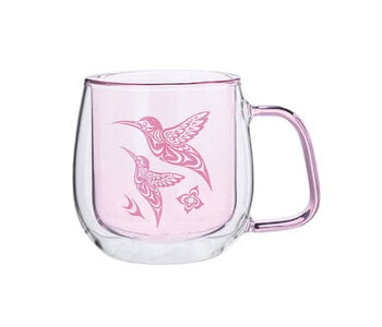 Double Walled Coloured Glass Mug - Hummingbird by Simone Diamond