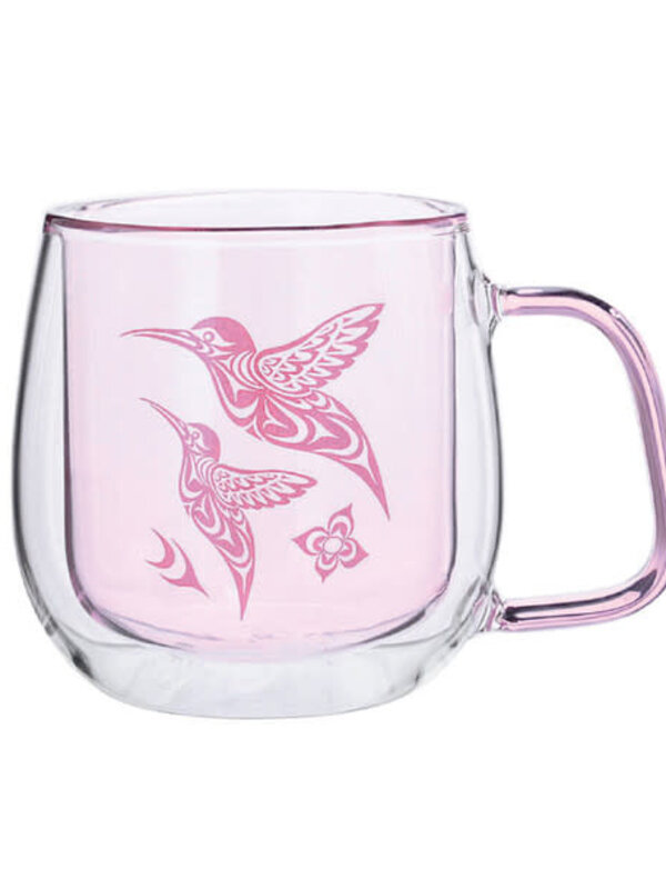 Double Walled Coloured Glass Mug - Hummingbird by Simone Diamond