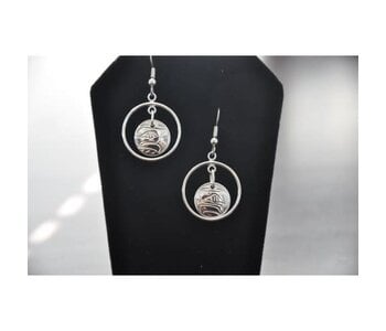 Hand Carved Silver Earrings   Eagle design By Vincent Henson