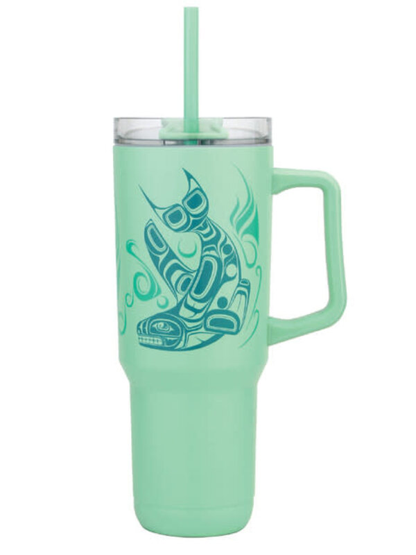 40oz Insulated Tumbler with Straw - Whale by Paul Windsor