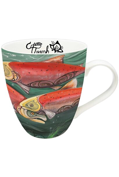 Art Mug Salmon Run by Carla Joseph