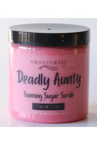 8oz Deadly Aunty Foaming Sugar Scrub by Sweetgrass Soap