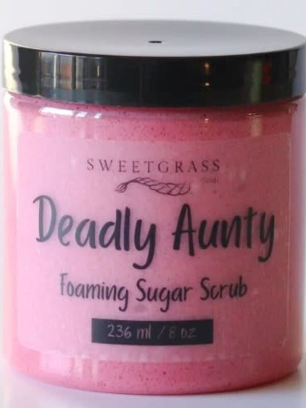 8oz Deadly Aunty Foaming Sugar Scrub by Sweetgrass Soap