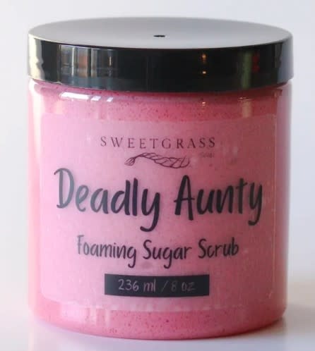 8oz Deadly Aunty Foaming Sugar Scrub by Sweetgrass Soap-1