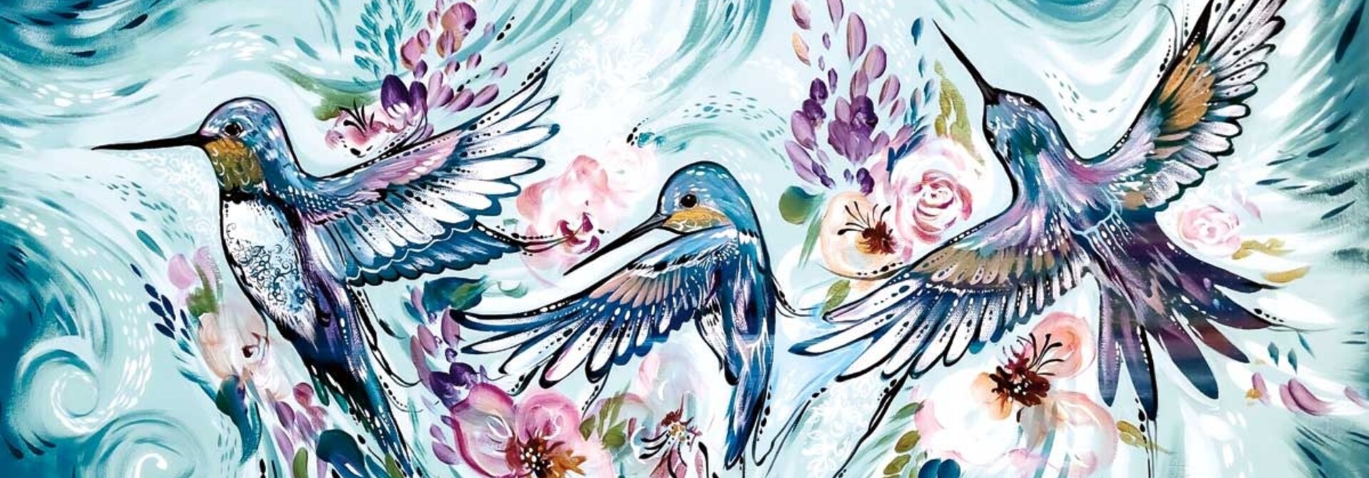 Framed & Matted Art Card - Dance of the Hummingbird by Carla Joseph