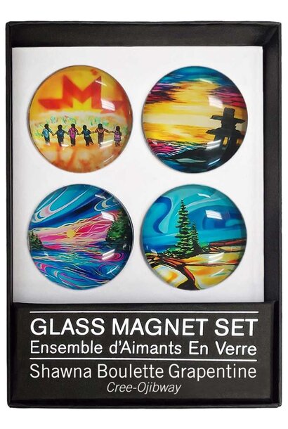 Glass Magnet Set by Shawna Boulette Grapentine