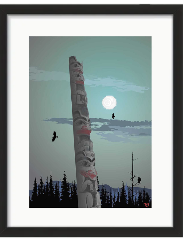 Framed & Matted Art Card -Totem Pole by Mark Preston