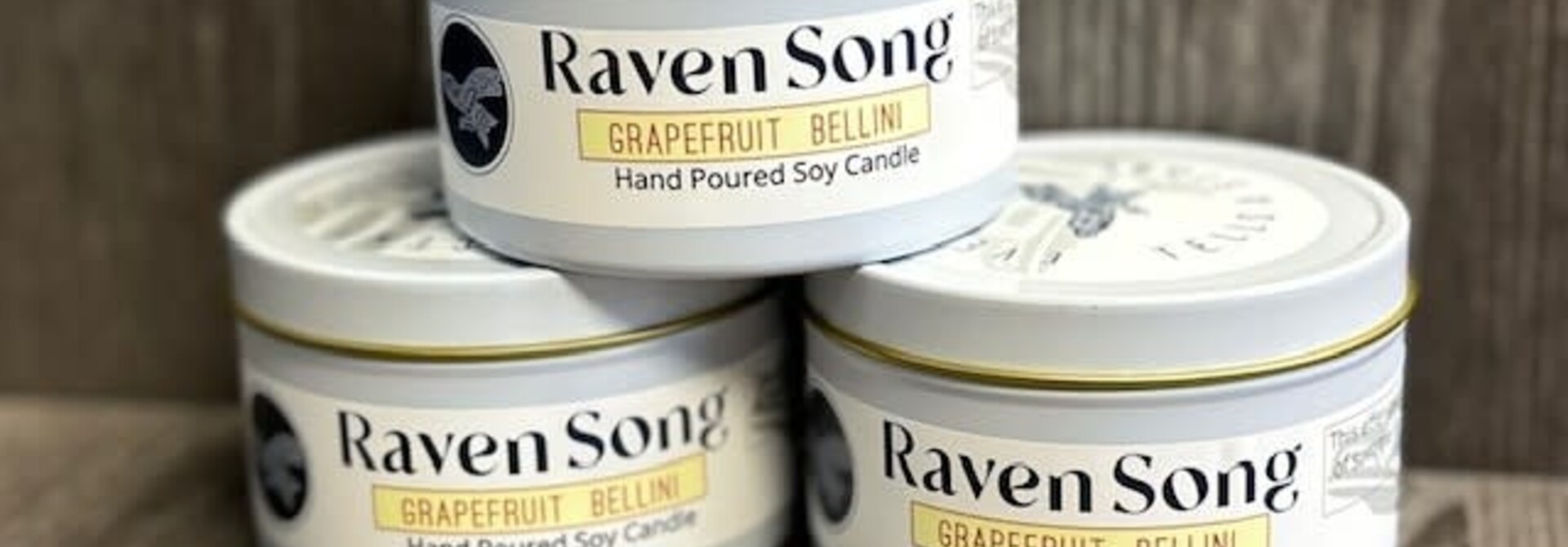 Raven Song Hand Poured  Soy Candle  Grapefruit Bellini