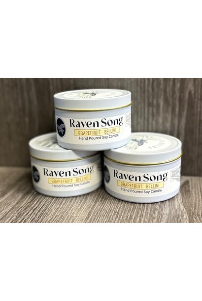 Raven Song Hand Poured  Soy Candle  Grapefruit Bellini