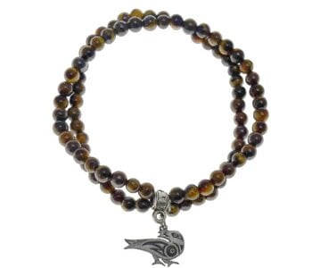 Double Stand bracelet with Pewter Raven  by Roxanne Dick