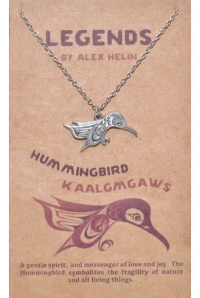 Pewter Hummingbird Pendant by Alex Helin