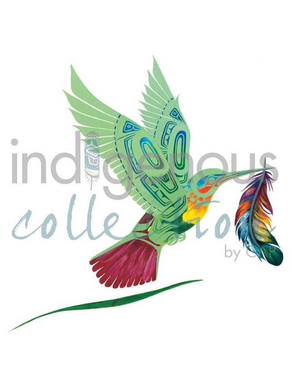 9"x6" Art Card - Green Hummingbird by Richard Shorty