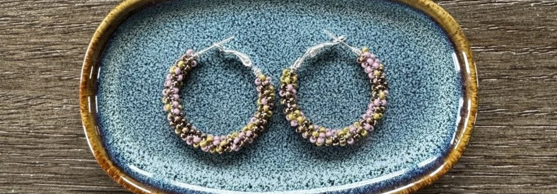 Large beaded Hoop Earrings by Jenn Carman